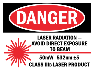 FDA CDRH Class IIIB Laser Radiation Warning Label